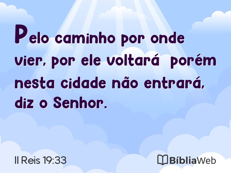 II Reis 19:33 em imagem para compartilhar