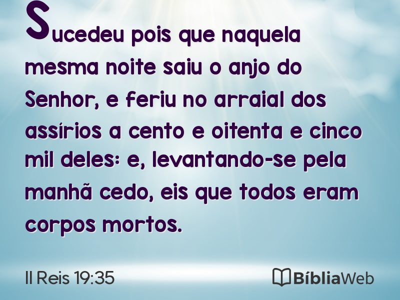 II Reis 19:35 em imagem para compartilhar