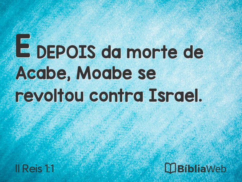 II Reis 1:1 em imagem para compartilhar