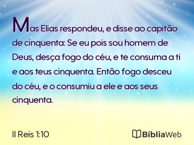 II Reis 1:10 em imagem para compartilhar