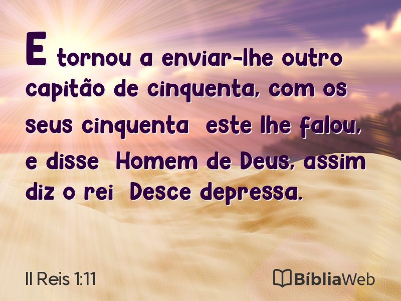 II Reis 1:11 em imagem para compartilhar