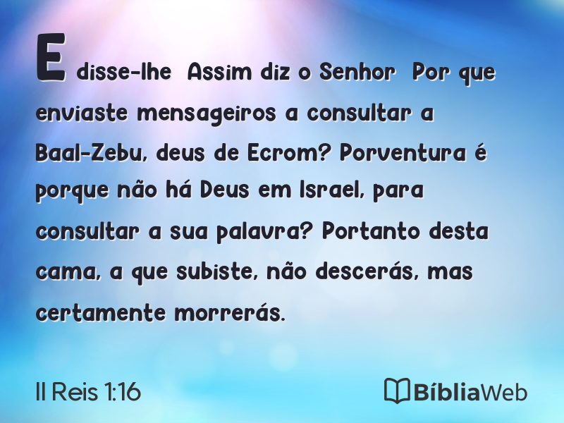 II Reis 1:16 em imagem para compartilhar
