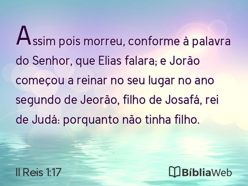 II Reis 1:17 em imagem para compartilhar