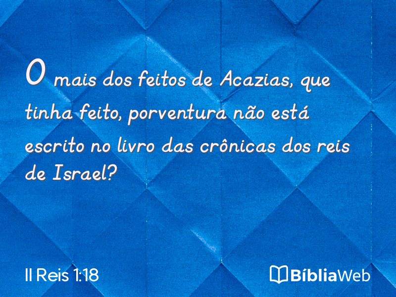 II Reis 1:18 em imagem para compartilhar