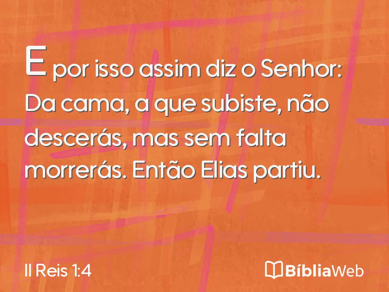 II Reis 1:4 em imagem para compartilhar