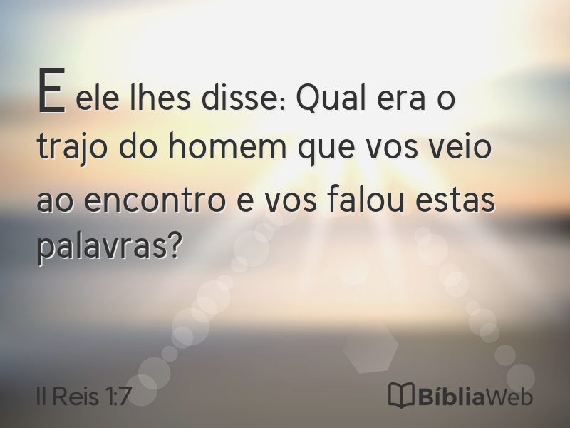 II Reis 1:7 em imagem para compartilhar