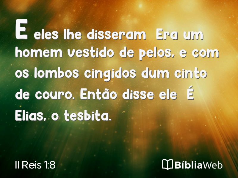 II Reis 1:8 em imagem para compartilhar