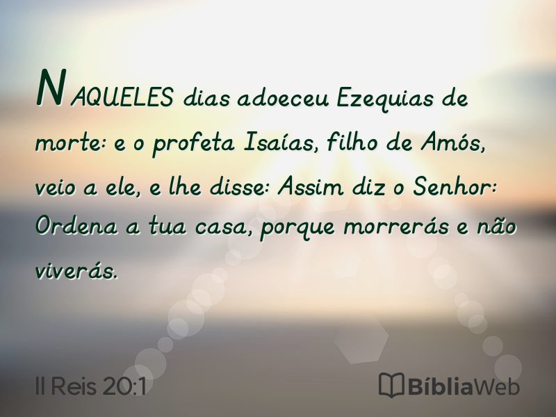 II Reis 20:1 em imagem para compartilhar