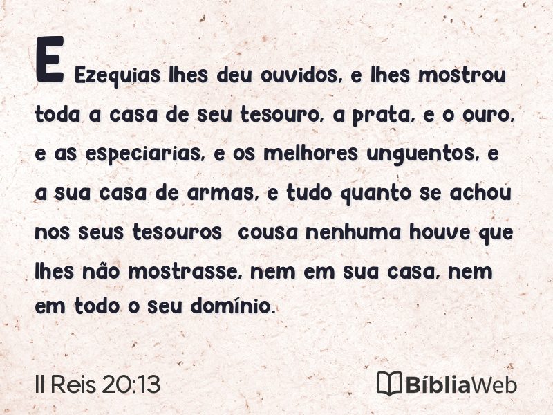 II Reis 20:13 em imagem para compartilhar