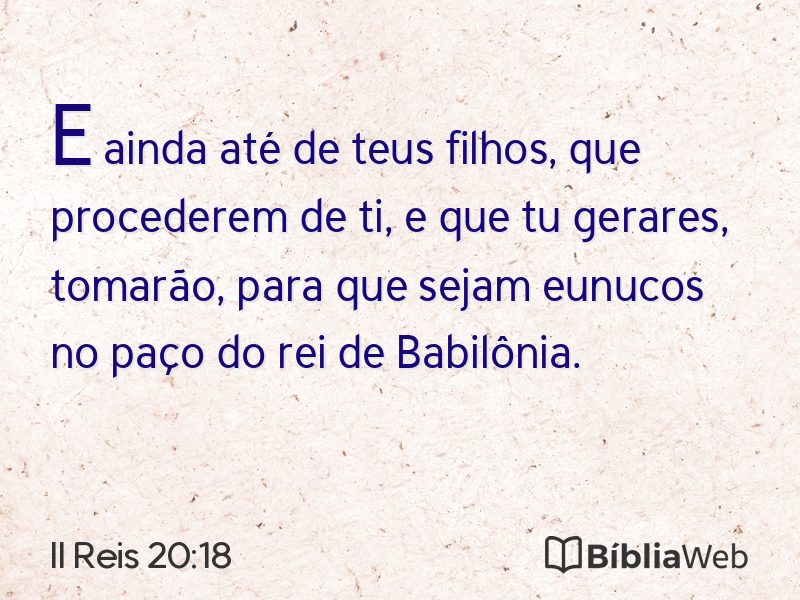 II Reis 20:18 em imagem para compartilhar