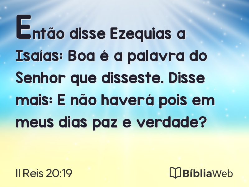 II Reis 20:19 em imagem para compartilhar