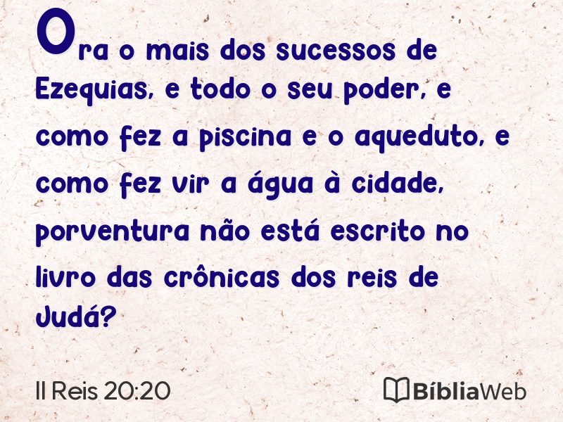 II Reis 20:20 em imagem para compartilhar