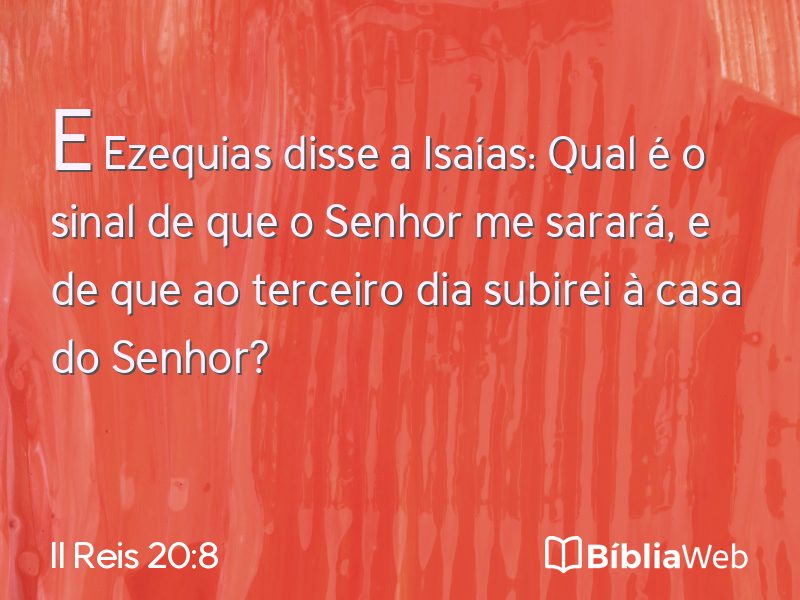 II Reis 20:8 em imagem para compartilhar