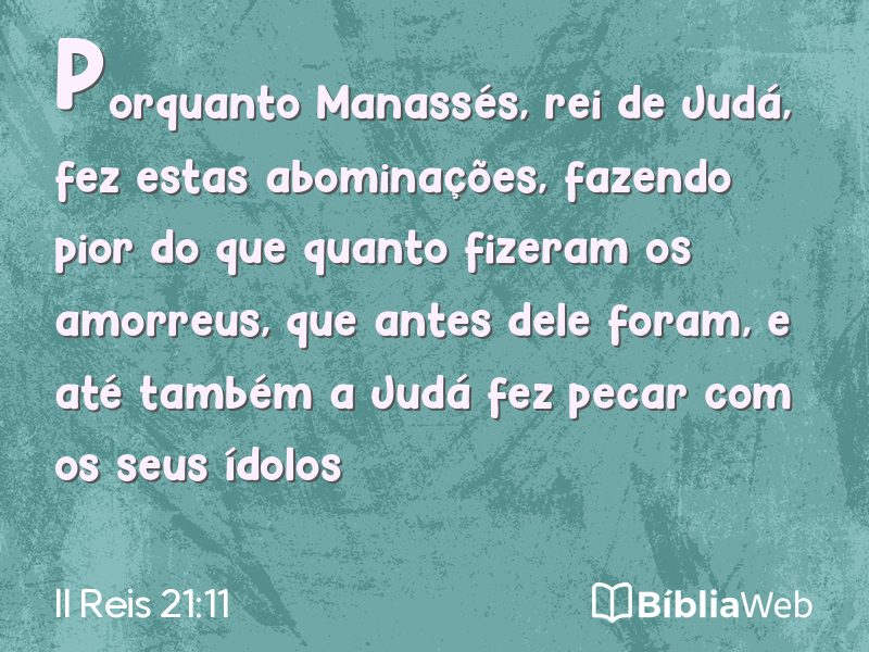 II Reis 21:11 em imagem para compartilhar