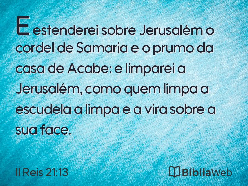 II Reis 21:13 em imagem para compartilhar