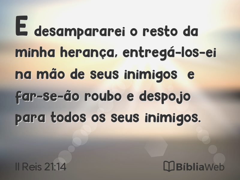 II Reis 21:14 em imagem para compartilhar