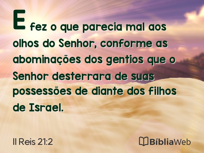 II Reis 21:2 em imagem para compartilhar