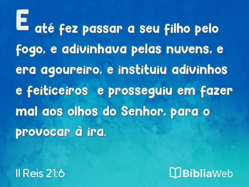 II Reis 21:6 em imagem para compartilhar