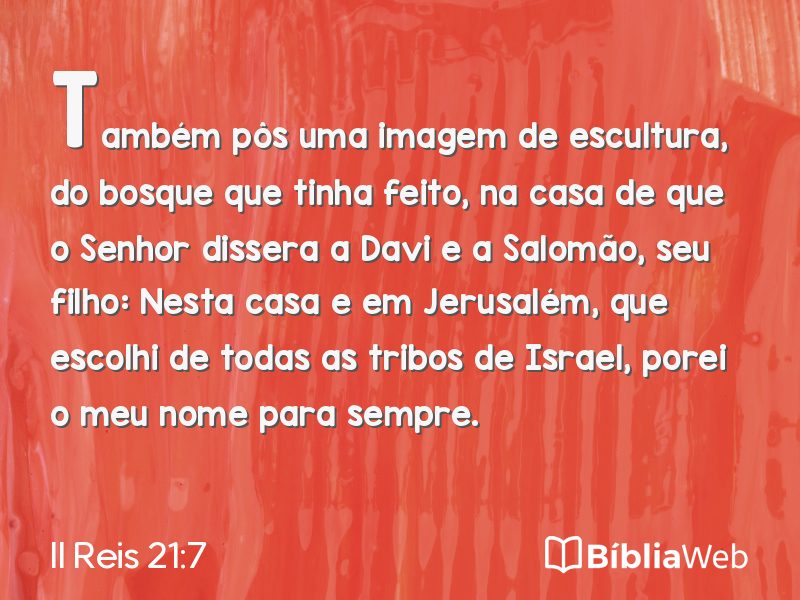 II Reis 21:7 em imagem para compartilhar
