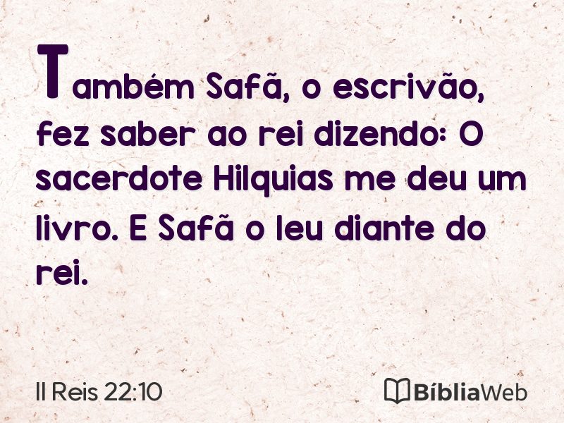 II Reis 22:10 em imagem para compartilhar