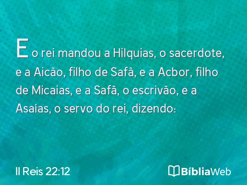 II Reis 22:12 em imagem para compartilhar