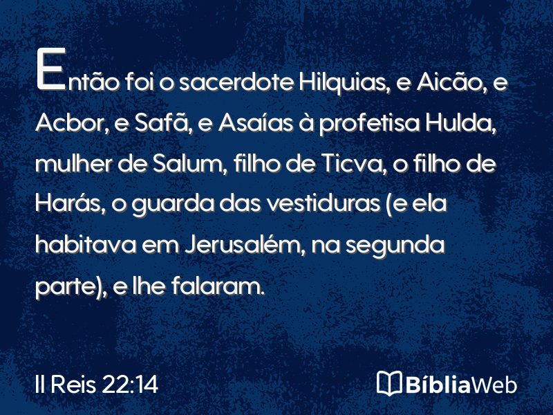 II Reis 22:14 em imagem para compartilhar