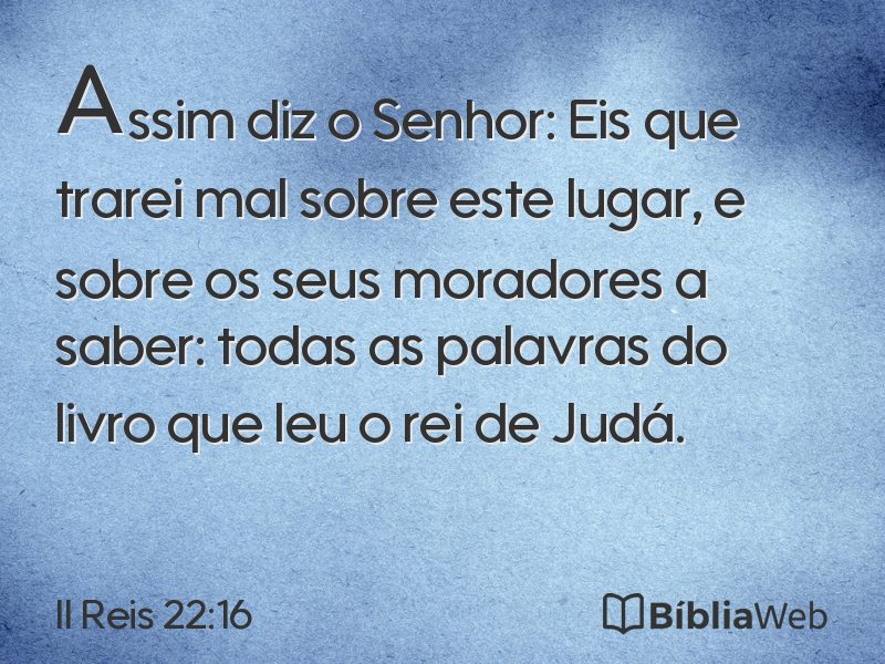 II Reis 22:16 em imagem para compartilhar