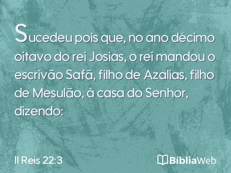 II Reis 22:3 em imagem para compartilhar