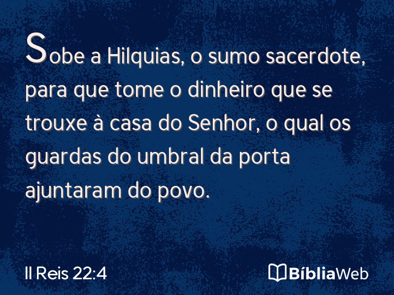 II Reis 22:4 em imagem para compartilhar