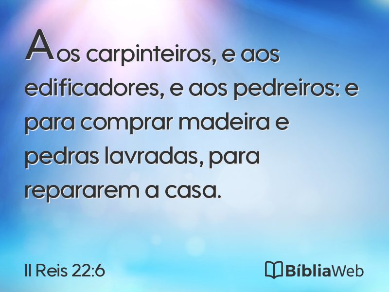 II Reis 22:6 em imagem para compartilhar