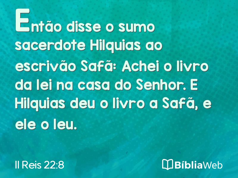 II Reis 22:8 em imagem para compartilhar