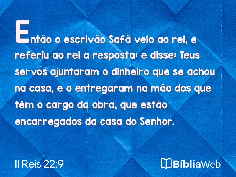 II Reis 22:9 em imagem para compartilhar