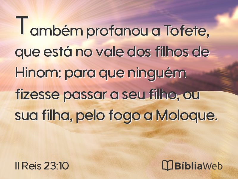 II Reis 23:10 em imagem para compartilhar