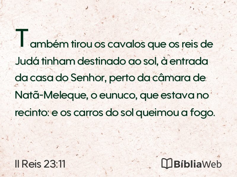 II Reis 23:11 em imagem para compartilhar