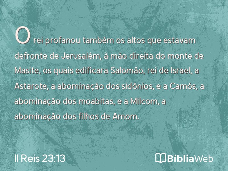 II Reis 23:13 em imagem para compartilhar