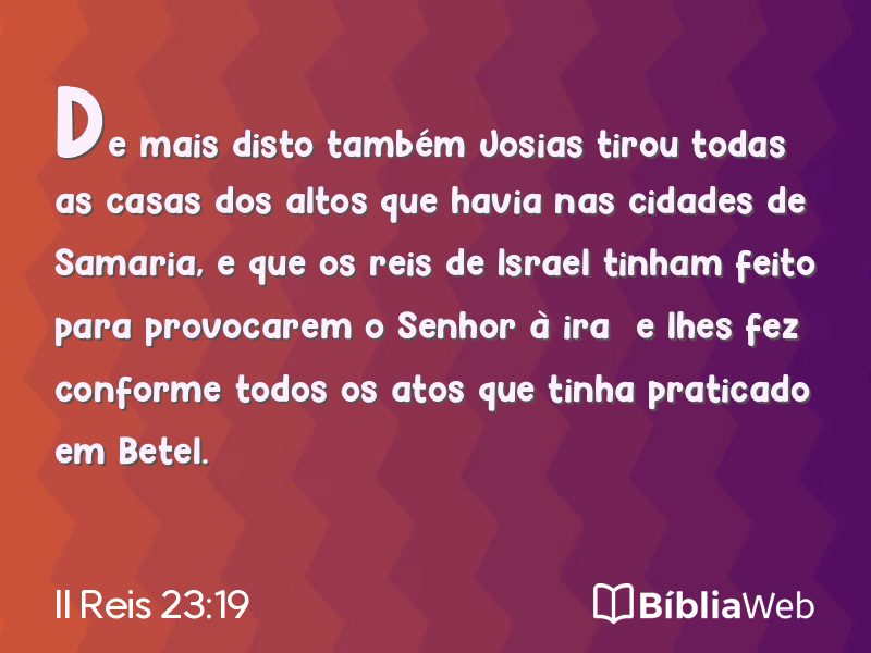 II Reis 23:19 em imagem para compartilhar