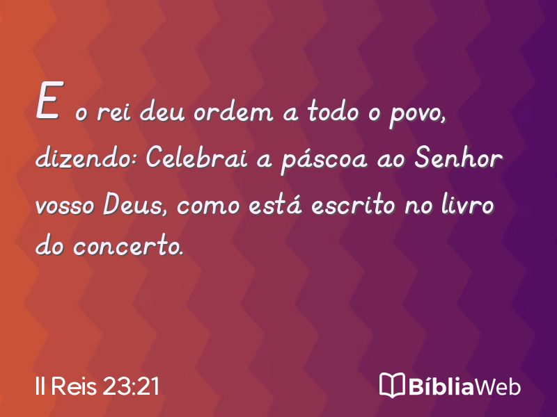 II Reis 23:21 em imagem para compartilhar
