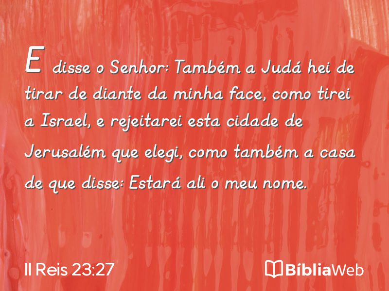 II Reis 23:27 em imagem para compartilhar