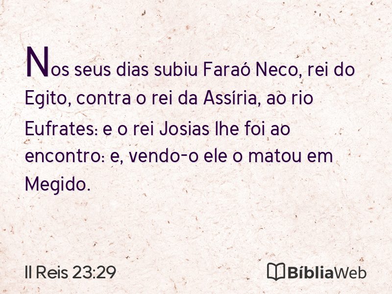 II Reis 23:29 em imagem para compartilhar