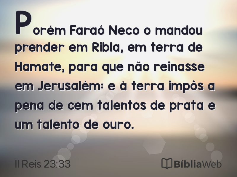II Reis 23:33 em imagem para compartilhar