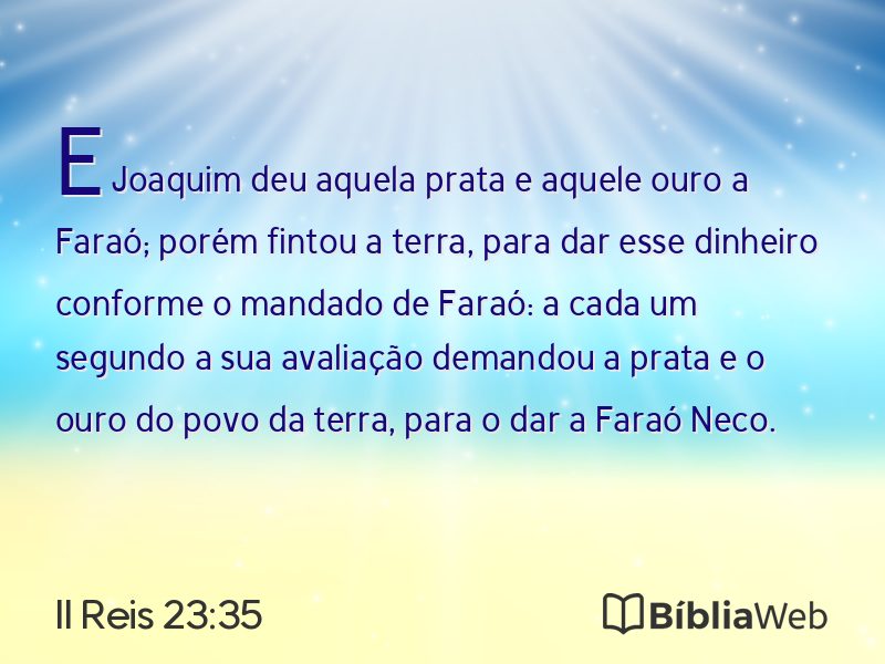 II Reis 23:35 em imagem para compartilhar