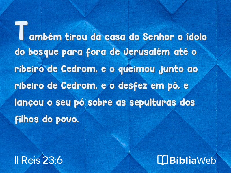 II Reis 23:6 em imagem para compartilhar