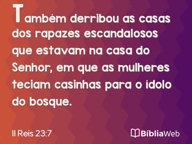 II Reis 23:7 em imagem para compartilhar