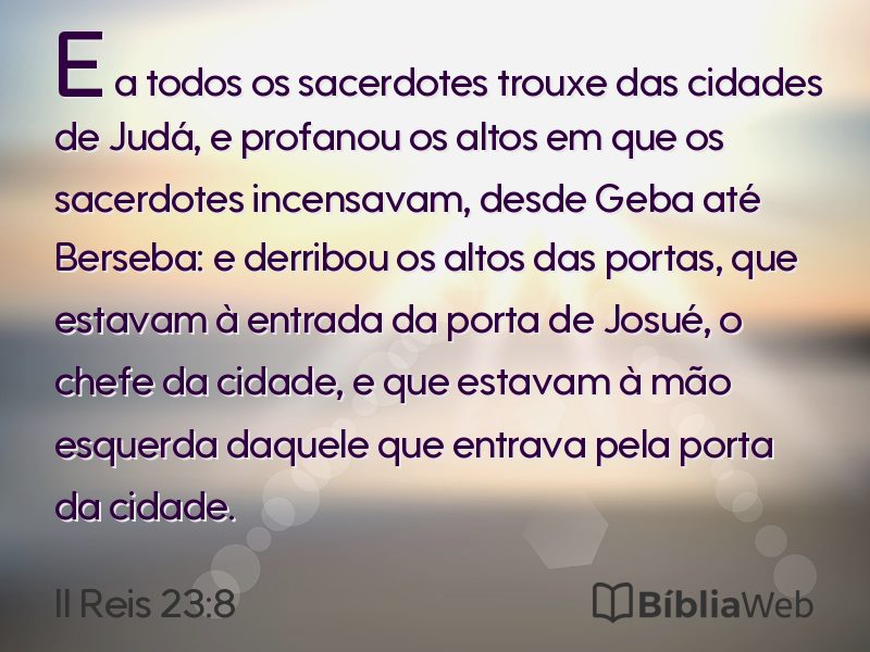 II Reis 23:8 em imagem para compartilhar