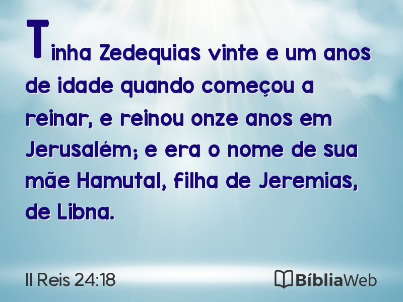 II Reis 24:18 em imagem para compartilhar