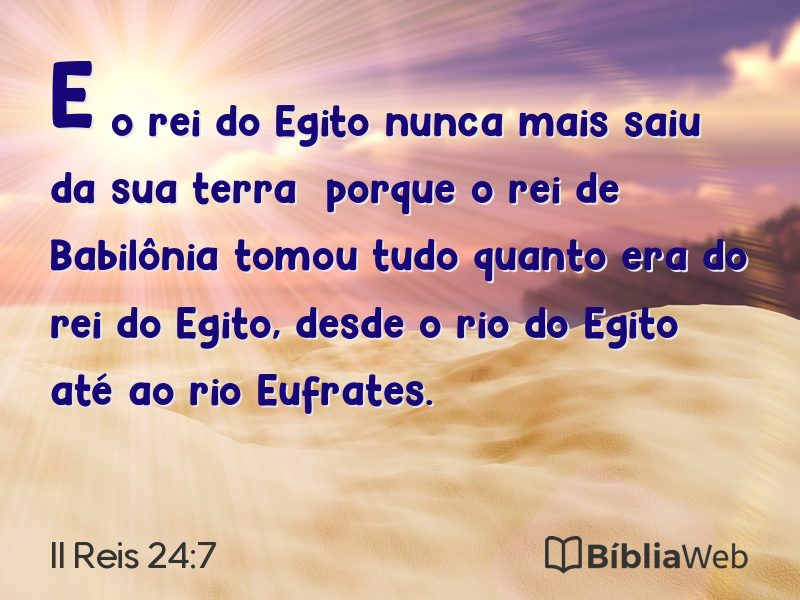 II Reis 24:7 em imagem para compartilhar