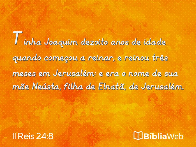 II Reis 24:8 em imagem para compartilhar