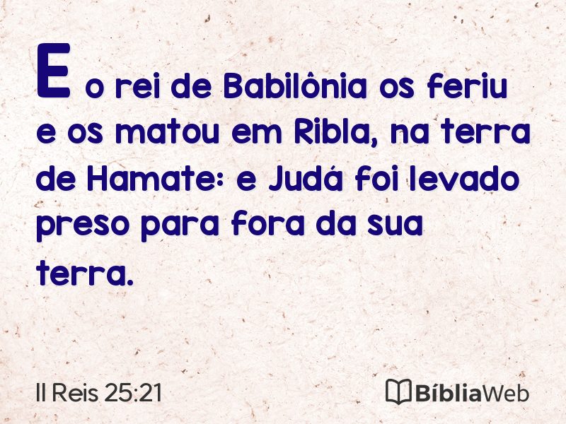 II Reis 25:21 em imagem para compartilhar