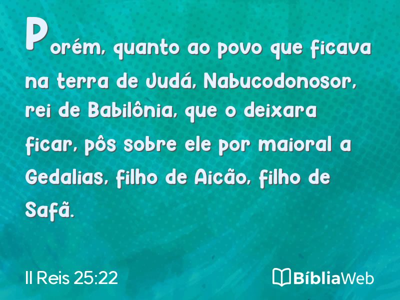 II Reis 25:22 em imagem para compartilhar
