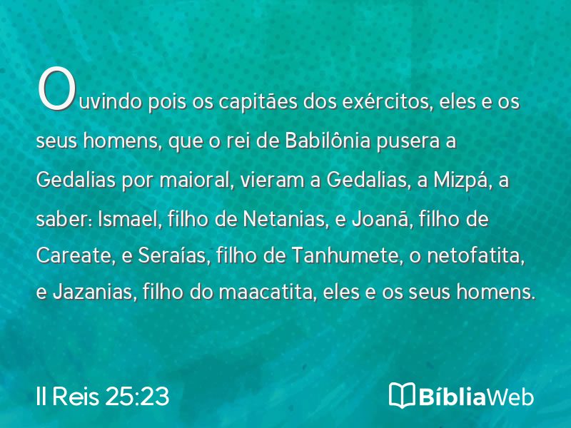 II Reis 25:23 em imagem para compartilhar